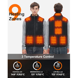 Електрична грійна жилетка для чоловіків Feece з Powerbank 16000 mAh, 7.4 V - для полювання, катання на лижах, мотоциклів та активного відпочинку (XXL)
