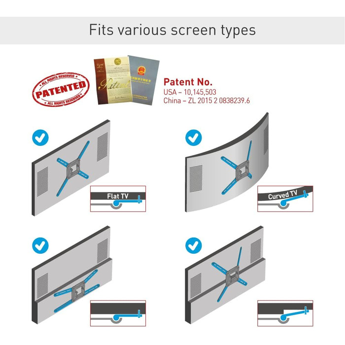 Кронштейн для телевізора Barkan Lange Weiß 13-75