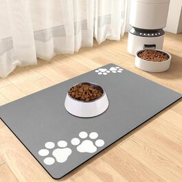 Підкладка під миску для собак та котів, нековзна, чорна 40x60 см. Швидковисихаюча, легко миється. Підкладка для годівниці для тварин