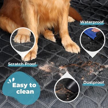 Захисна ковдра для собак у багажник авто KYG, 215x110 см, чорна, водовідштовхувальна, антиковзаюча