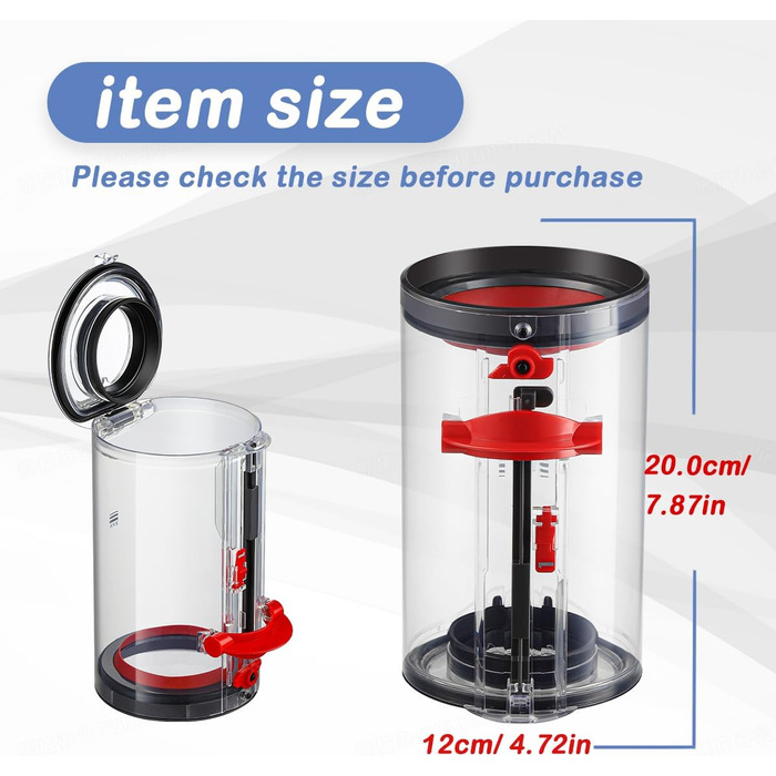 Dyson V10/V11 Dust Bin Replacement for Dyson V10 SV12 Vacuum Cleaner - Large Capacity Accessory, Part No. 969509-01