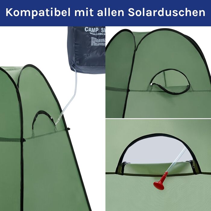 WolfWise Pop-Up Privacy Tent - Portable Camping Shower & Toilet Tent - Outdoor Changing Room & WC Shelter for Hiking, Beach & Travel