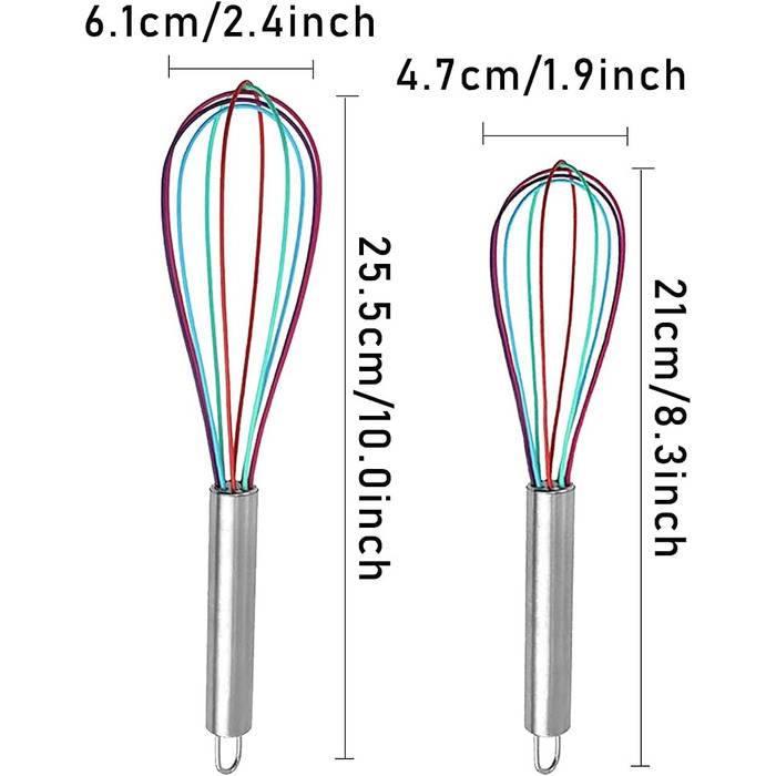 Набір силіконових вінчиків (2 шт.) для кухні: вінчики для збивання, перемішування, приготування випічки
