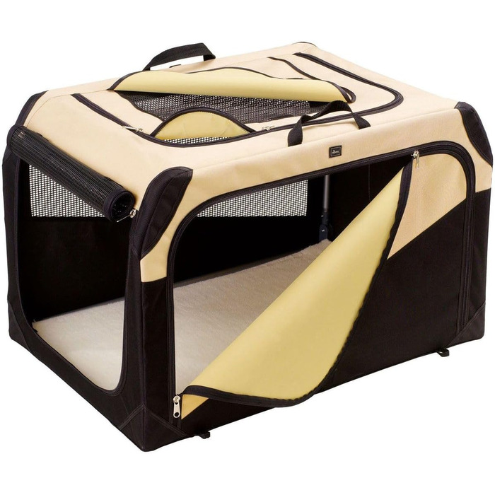 HUNTER Складана переносна будка для собак, бежева, M, 76x48x51 см