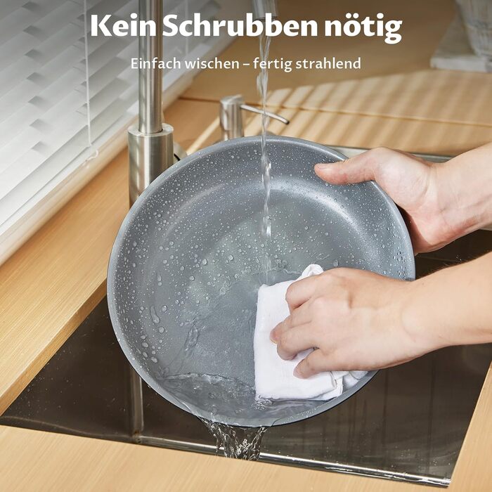 Набір каструль BEZIA 17 предметів з знімним ручкою, антипригарне покриття з кераміки, набір каструль для індукційних плит, підходить для всіх типів плит, стійкий до нагріву, посуд для кемпінгу, посуд для духовки (темно-сірий)