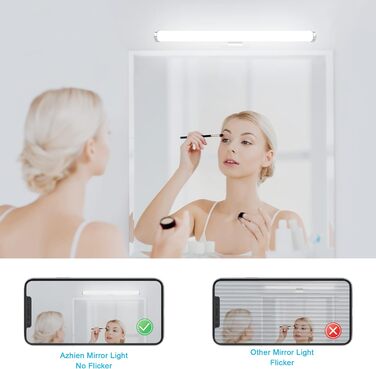 Azhien LED Mirror Light Bathroom 10W 820LM Neutral White 4000K, Slim 14mm Width 3in1 Mounting IP44 230V Wall Light Mirror Lamp 600mm, Flicker-Free Bathroom Cabinet Mirror Lights (40cm)