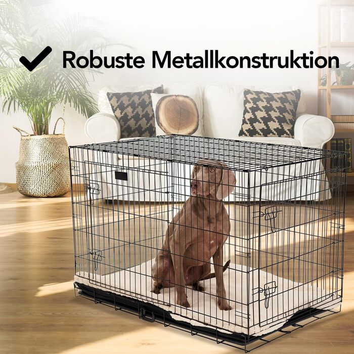 Скам'янка для собак Brixy Hundebank, розмір S, чорна, розкладний, 2 дверцята, 61x43x49 см