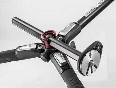 Штатив Manfrotto MT190XPRO4 з кутовою центральною колоною - 4-секційний штатив для DSLR та бездзеркальних камер, чорний/антрацитовий алюміній