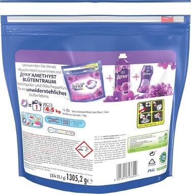 Капсули для прання Lenor All-in-1 Color Amethyst Blütentraum для кольорових речей, захист кольору, 104 шт.