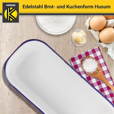 Форма для випікання хліба і кексу Krüger Husum 32×14×6,5 см, емальована, стійка до подряпин, для індукції та посудомийки, до 250°C