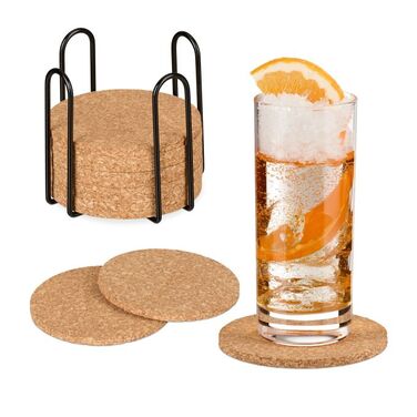 Relaxdays Cork Underlayment with Holder - 16 Piece Set