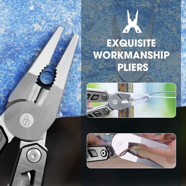 BIBURY Multitool - Titanium Multi-Tool Set with Pliers, Screwdriver, for Men & Women, Outdoor, Camping, Hunting, Fishing & Hiking