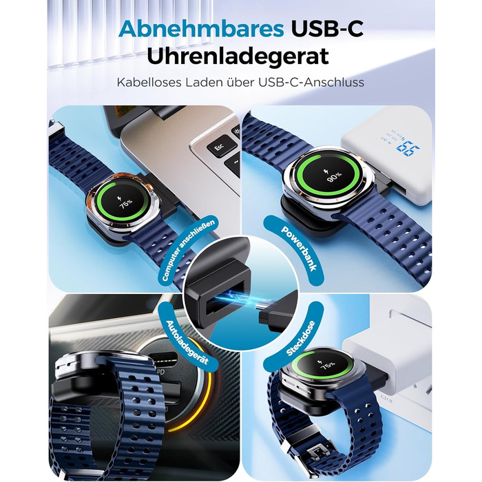 Бездротова зарядка EGV 3-в-1 для Samsung Galaxy S25 Ultra/S24/S23, Z Fold/Flip 7/6, Buds, Watch Ultra/8/7, знімний адаптер, чорний