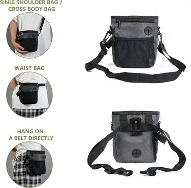 Сумка для ласощів для собак SLSON з портативним мискою, сумка-переноска для води, сумка для дресирування цуценят з регульованим ремінним та плечовим ременем для прогулянок та подорожей