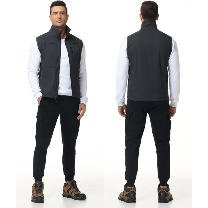 Чоловіча куртка Weste Outdoor з софтшелла, водонепроникна та вітронепроникна, з флісовою підкладкою, для походів, сіра (M)