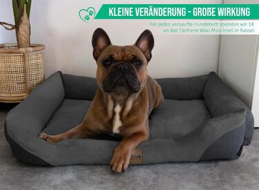 Крісло-ліжко для собак: м'яке, зручне, з високим бортиком. Розміри: 40x50, 60x80, 70x100, 80x120 см. Колір: антрацит