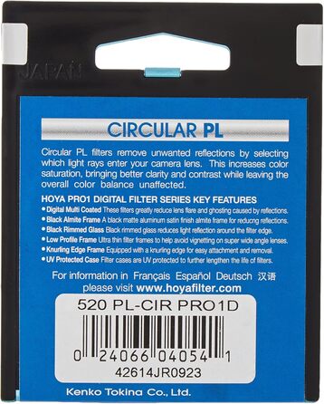 Поляризаційний фільтр Hoya Pro1 Digital Circular 52mm чорний - для фото та відео