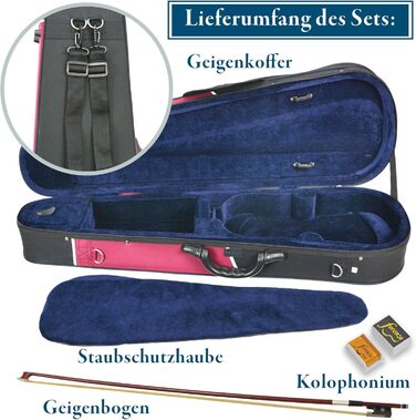 Скрипка Forenza Prima 2 4/4 - повний набір з ебонієвими накладками, кілочками, легким струною, дерев'яним луком, Розінг та сталевими пряжками. Повнорозмірна скрипка.