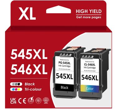 Картриджі Canon PG-545XL та CL-546XL (комплект), сумісні з принтерами Pixma TS3400, TS3100, TS3300, TR4551, MG2500