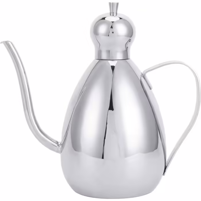 Topyond 1L Olive Oil Dispenser, 304 Stainless Steel Oil Bottle with Handle, Multifunctional Container, Suitable for Storing Vinegar and Oil, Kitchen Tool