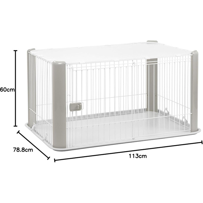 Вольєр для цуценят Iris Ohyama з дверцятами та знімним дахом, білий, 60 см, для собак та котів, вольєр для собак, забіг для цуценят, для вулиці та дому