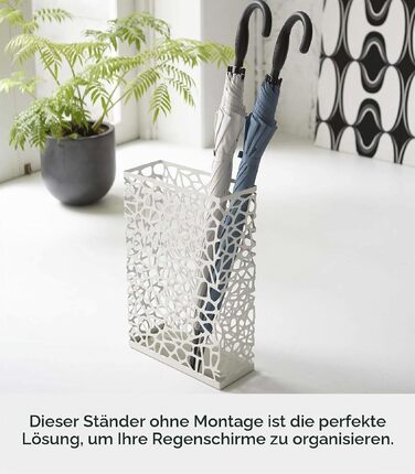 Підставка для парасольок YAMAZAKI NEST Wide, сталева, біла, 30 x 12 x 45 см