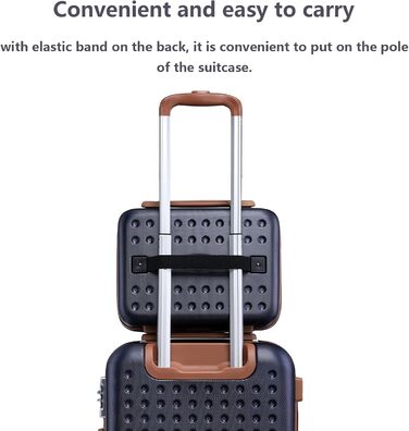 Валіза-тележка KONO з жорстким корпусом, 76x50x31 см, білий (блакитний, косметичка)