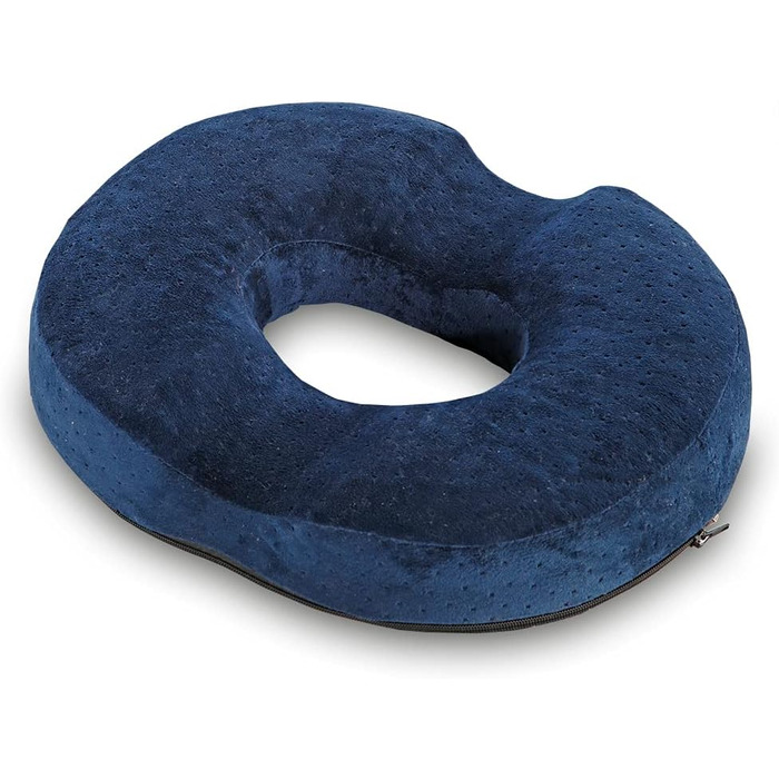 ELONEO Seat Cushion, Gel & Visco-Elastic Foam Cushion, suitable for car, office & wheelchair as well as travel, 40x30cm (dark blue)