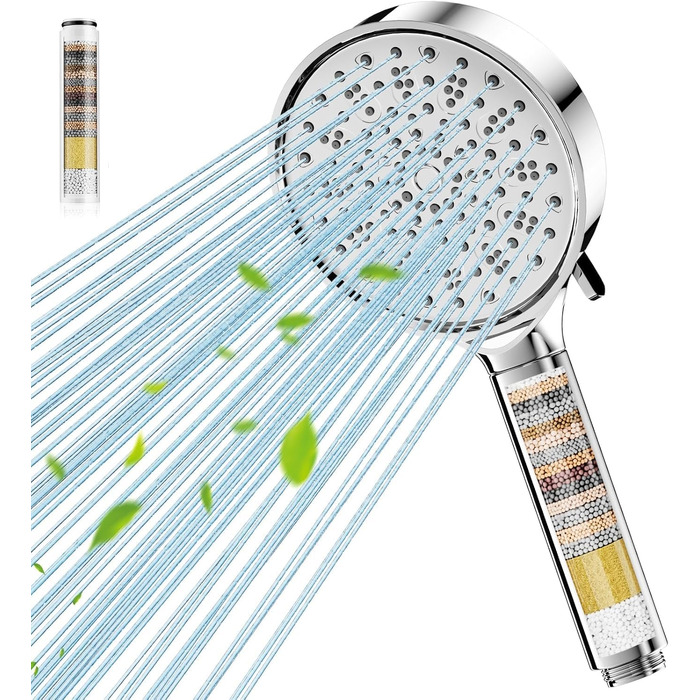 Душова лійка Cobbe з фільтром для води: 6 режимів, очищення від хлору та бактерій, високий тиск