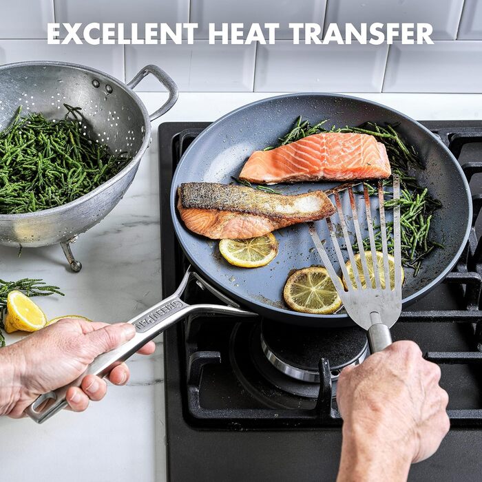 Набір сковорідок GreenPan Paris Pro: антипригарне покриття Ceramic, без PFAS, 20.3 см та 25.4 см, сірий