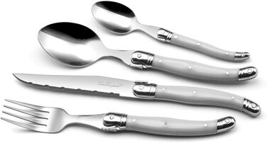 Набір столових приборів для стейка Lou Laguiole TRADITION (48 предметів) з нержавіючої сталі з кольоровими пластиковими ручками, на 12 осіб