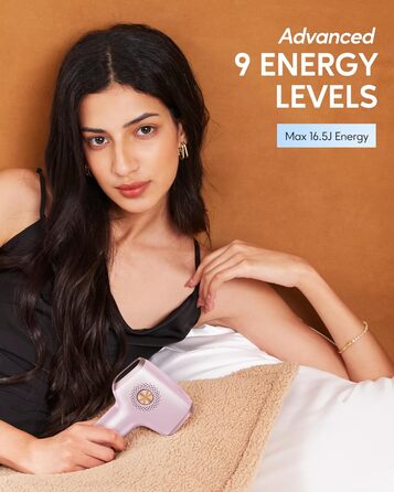 IPL пристрій для епіляції Innza з охолодженням, 999 999 імпульсів, 9 рівнів потужності, для обличчя, зони бікіні, тіла, рожеве золото
