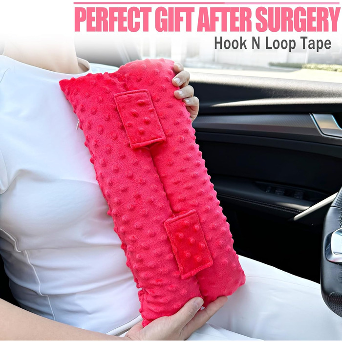 Hysterectomy Lap Belt Pillow, Hysterectomy Recovery, a Must-Have After Surgery, Ice/Heat Pack Abdominal Pillow for Tummy Tuck, C-Section Recovery, Gifts, Minky Dot Red