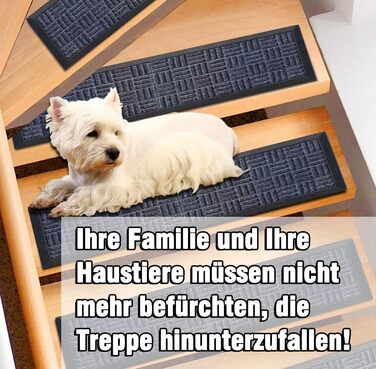 Гумові килимки на сходи AuCUDA 6 шт, 76x22 см, зовнішні, антиковзкі, стійкі до погодних умов, сірі смужки