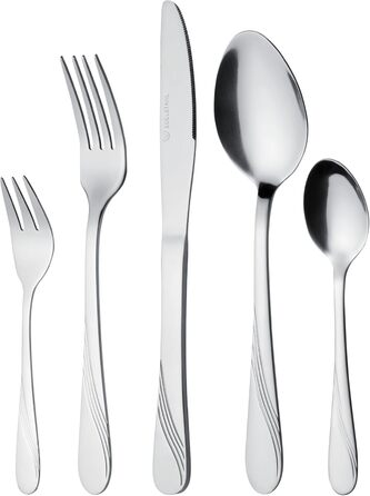 GRÄWE Cutlery Set for 12 People, 60-Piece - Stainless Steel Table Cutlery, Rust-Proof, Nickel-Free - STRALSUND Series