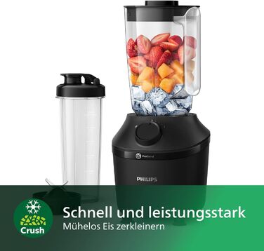 Philips HR2041/41 Stand Mixer (450 Watt, ProBlend Technology, 1.9 Liter Plastic Container, including Drinking Bottle) black
