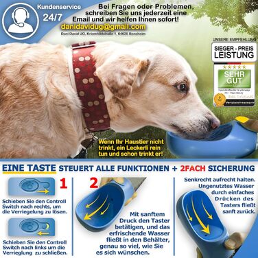 Набір з 2 шт. туристичних пляшок для собак з щіткою | Пляшка для собак 550 мл, витокозахисна, преміум-якість