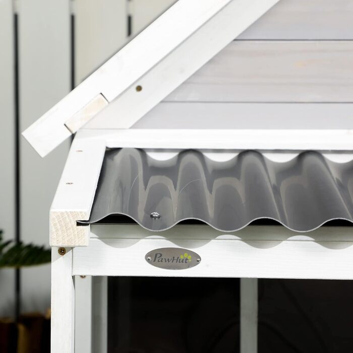 Будинок для собак PawHut з дашком, для середніх та великих собак, вуличний, з вікном, з соснового дерева, 126 x 118 x 105 см