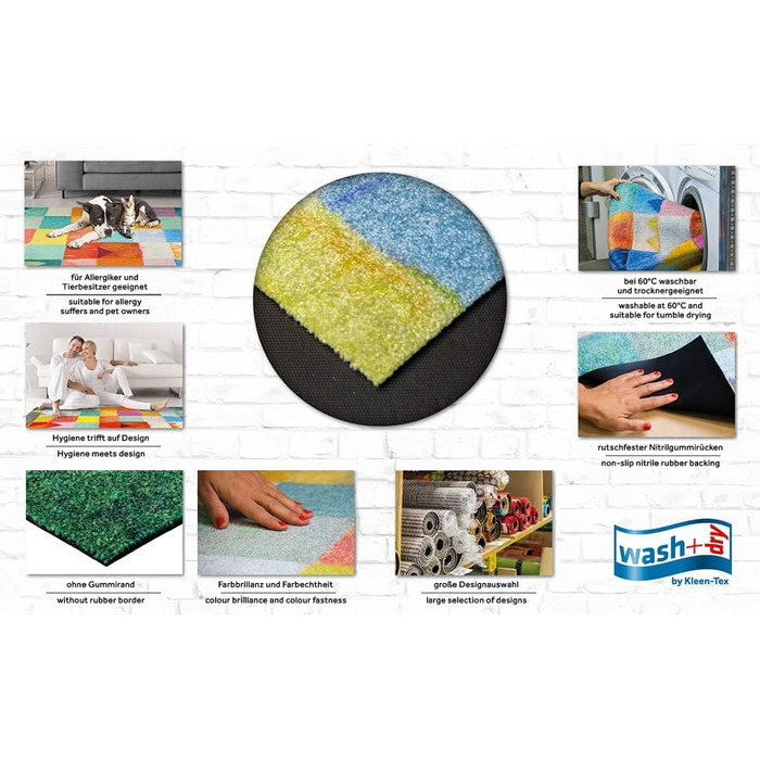 Килимок для ніг wash+dry Rustic 80x200 см, для дому та вулиці, праний