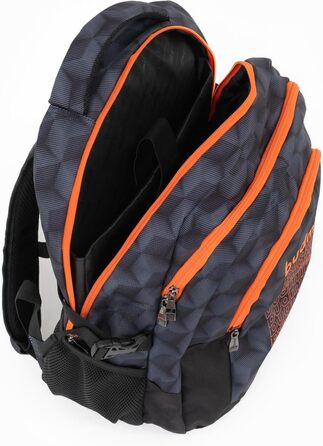 Ергономічний шкільний рюкзак Budmil для хлопчиків та дівчаток 32L - для підлітків та дітей від 5 класу - водонепроникний, з 3 відділеннями та вентильованою спинкою (Edwin Orange)