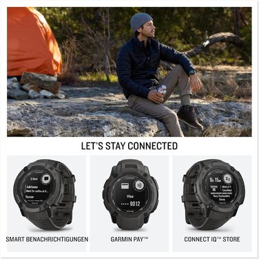 Розумний годинник Garmin Instinct 2 Solar Tactical (50 мм, Чорний) – GPS, 40+ спортивних функцій, аналіз сну