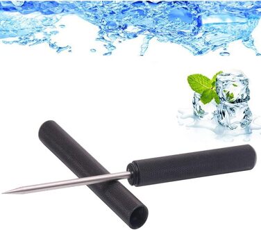 Roos 22.9 cm Portable Ice Pick with Aluminum Alloy Safety Cover Kitchen Tool Black
