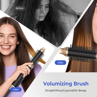 Airstyler 5 в 1: Фен-щітка, плойка, випрямляч для волосся. 1000W, 3 температурні режими, для об'єму, локонів та випрямлення. Білий (Чорний)