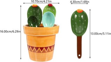 Zerodeko 1 Cactus Measuring Spoon Cactus Measuring Cacti with Holder Coffee Measuring Measuring Cup Gifts Baking Measuring Spoons For The Kitchen Salt Spoon Milk Small Tools Ceramic Coffee Powder