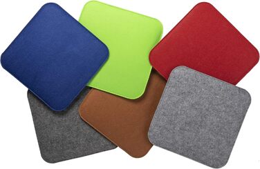 Набір з 4 фетрових подушок Sunnypillow 35x35 см, червоний – квадратні сидіння для стільців і лавок, для дому та вулиці