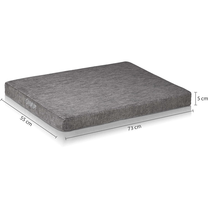Килимок для собак ONVAYA® з піною з пам'яті | Ортопедичний | Можна прати при 95°C | Сірий | Розмір S | Матрац для собак | Підстилка для собак | Килимок для лежання (78 x 55 x 5 см)