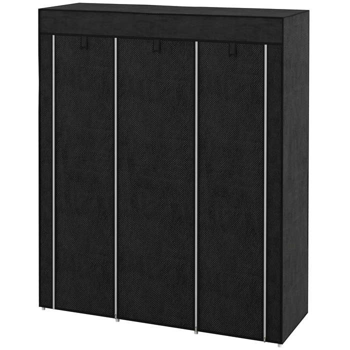 Шафа для одягу HOMCOM з вішалкою, 8 полиць, 125x43x162,5 см, світло-сіра, компактна розкладна шафа для передпокою та спальні