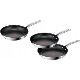 Набір сковорідок TEFAL Intuition (24, 26, 28 см) для індукційних плит, сталь з антипригарним покриттям