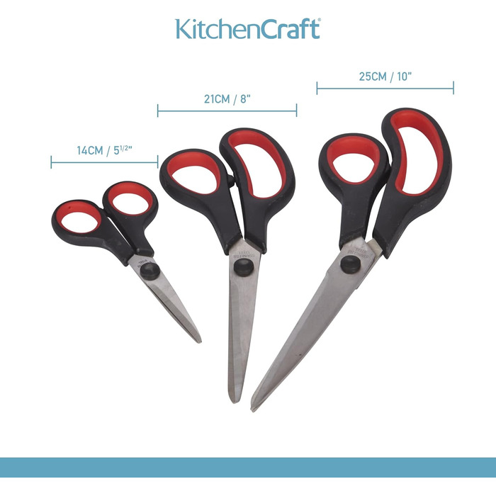 Набір кухонних ножиць KitchenCraft з підставкою, багатофункціональні ножиці, 4 предмети, чорний