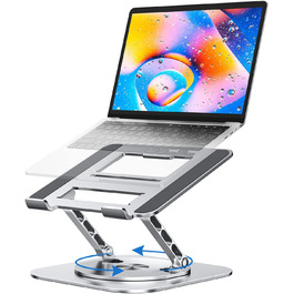 MCHOSE Adjustable Laptop Stand - Ergonomic Aluminum Laptop Riser for Desk - 360° Rotation - Compatible with MacBook Air & 10-17' Laptops